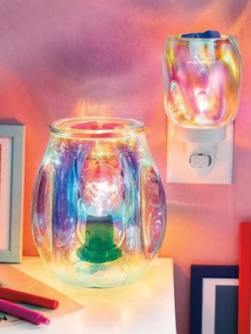 Scentsy Iridescent Wax Warmer Set – Full Size & Mini (SET) - Brand New